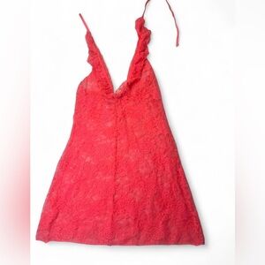 Dreamgirl Vibrant Pink Lace Halter Dress